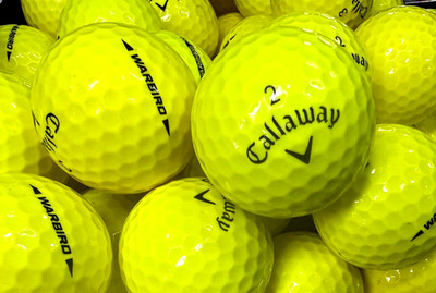 50 Yellow Callaway Warbird Golf Balls- AAA Grade- High Visibility