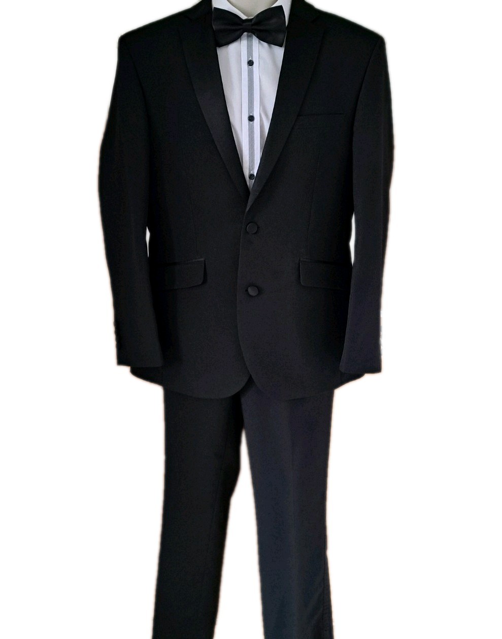 CHARLTON GRAY EXC OF SLATERS MENS TUXEDO DINNER SUIT JKT 38S PANTS 34X29 BOW TIE