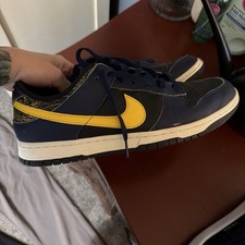 Nike Men s Leather Low Top Lace-Up Colorblock...