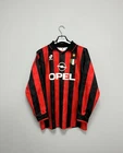 Vintage AC Milan Lotto 1994 1995 Long Sleeve Home Football Shirt #3 Maldini Sz M
