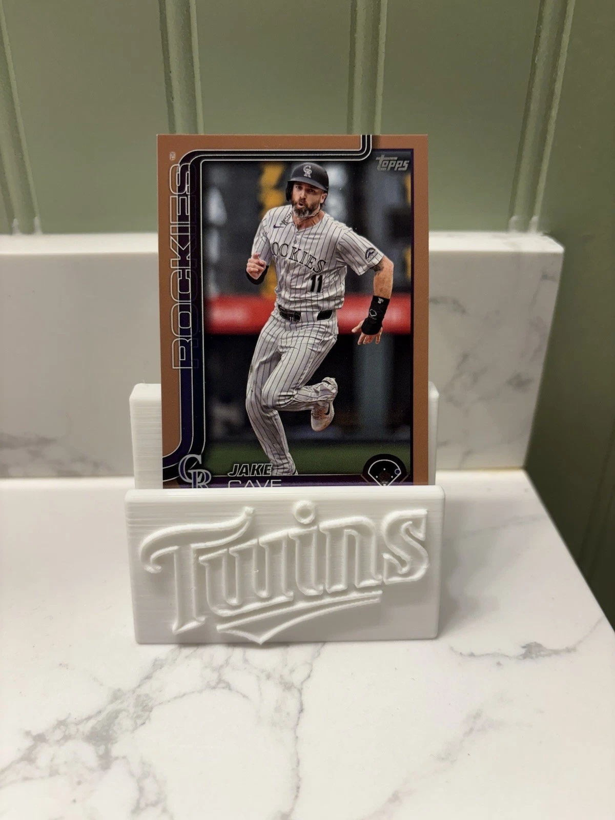 Jake Cave 0705/2025 Gold Topps Series 1 2025 Colorado Rockies