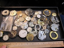 tray lot of pocket watch  wristwatch parts pieces Altered Art Steampunk etc