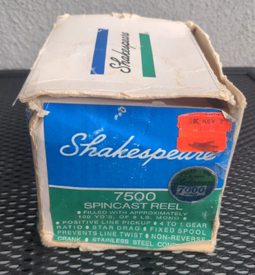 Vtg Shakespeare WONDEREEL 7500 Spin Cast Reel Model DJ USA RH