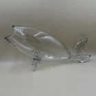 Vintage Blenko MCM Glass Crystal (Clear) 971M Medium Fish Whale 17” Long
