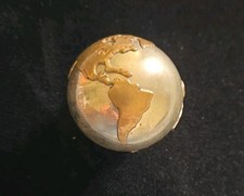Harmony Earth Globe /Marble / Ball Gold And Silver Tone NOT A Pendant 1.5"