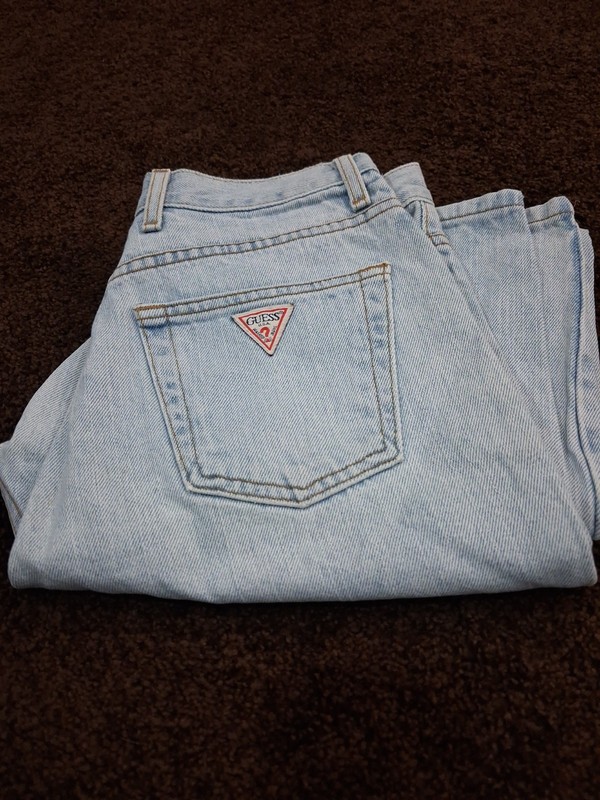 Vintage 80s  Sz 31 Guess Jeans Womens 1050 RG Light Blue Denim Faded MADE IN USA