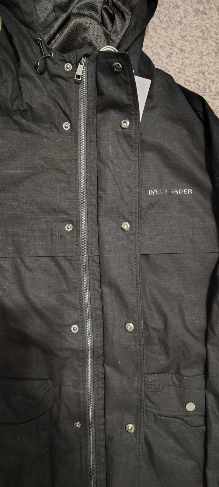 $200 NWT XXL Daily Paper Ripstop Cargo Track Jacket Mens Black Oyster Gorpcore - product detail image 7