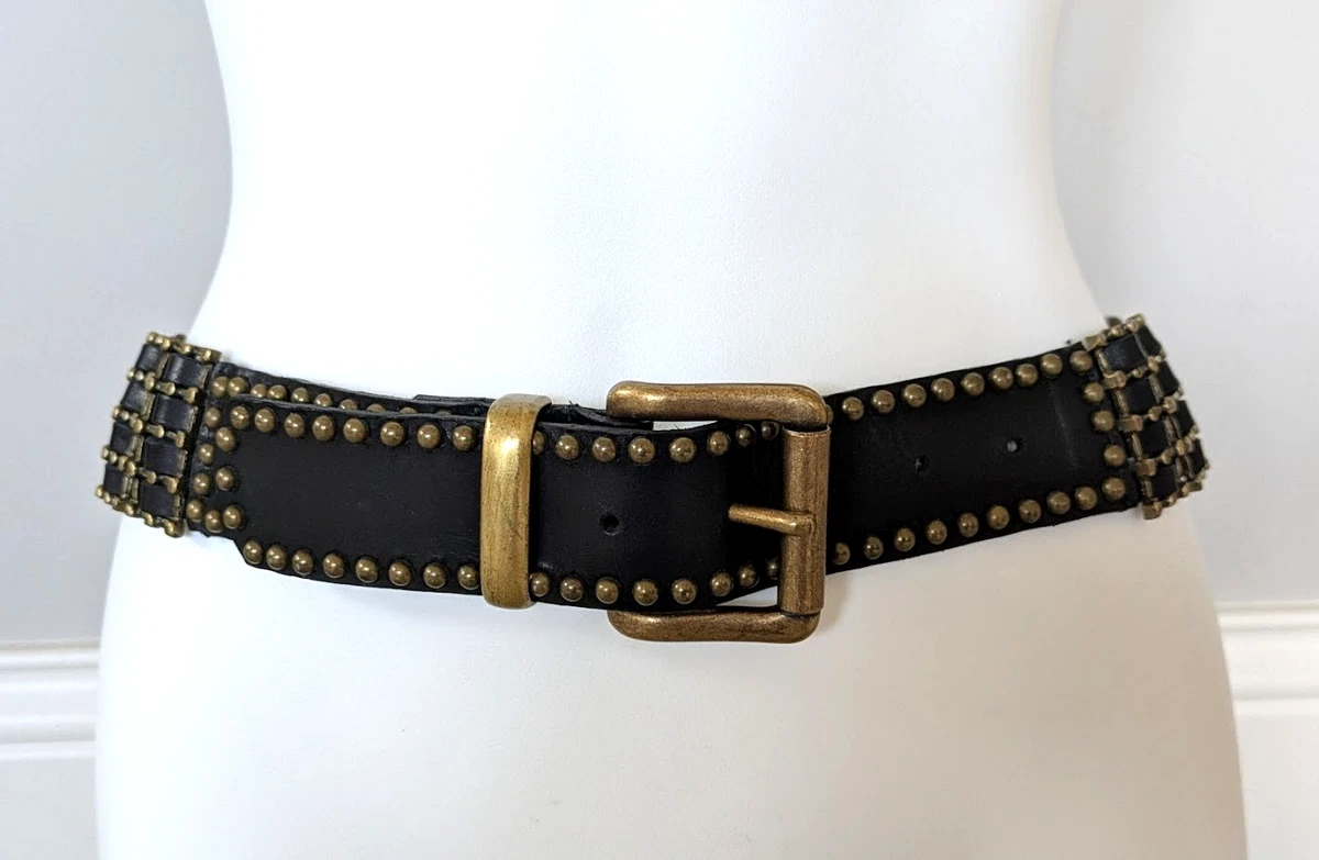 VTG Leatherrock XL Black Croc Embossed Belt Hartnell Turtle Buckle‎ Leather Hartnell Ladies Vintage Frog Belt Genuine Black Leather  main image 4