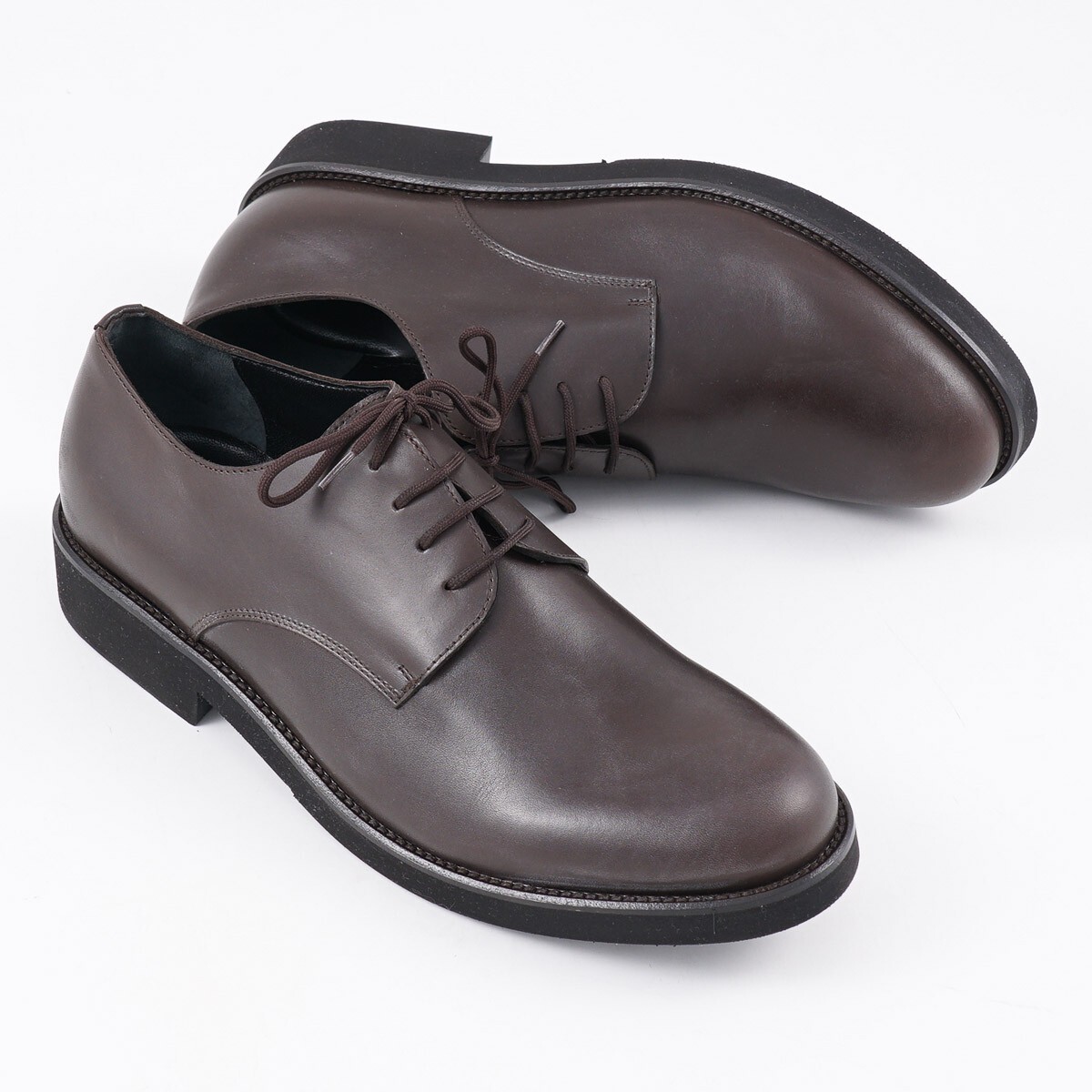 SAOLA Scarpe Peserico Marrone Vitello Derby con Suola Leggera 10 (Eu 43)
