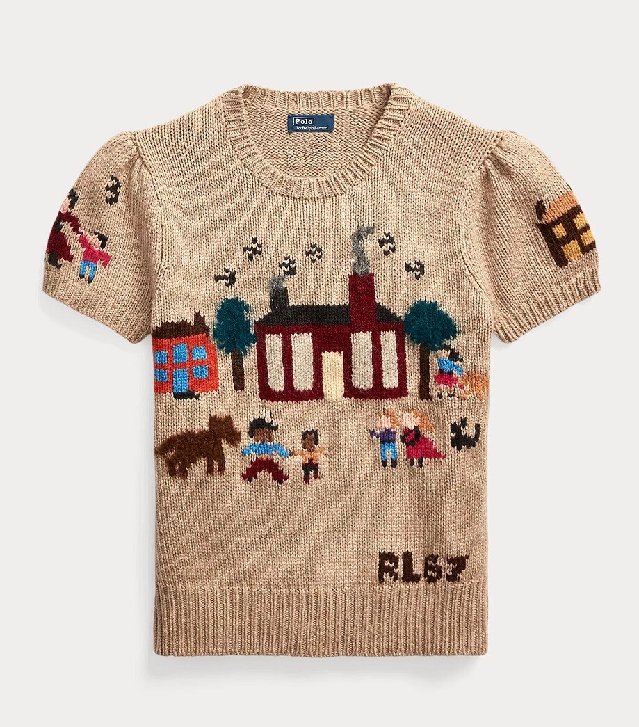 Polo Ralph Lauren Women's 70s Style Intarsia-Knit Short-Sleeve