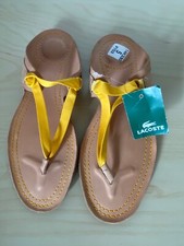 Womens Lacoste Flip Flops Flat UK 5 Summer Crocodile