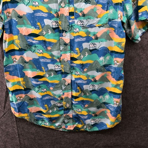 Cat & Jack Boys XL (16) Hawaiian Shirt Multicolor Blue Green Palm Tropical - Picture 4 of 8