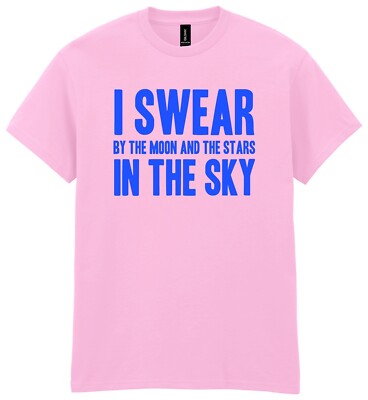 T-Shirt I Swear By The MOON & Stars personalisiert Namen Kostüm 90er Wochenende