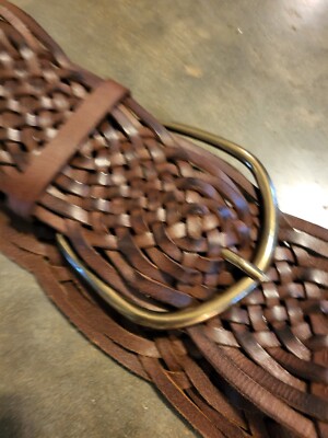 Eddie Bauer Belt Brown Women Small-Medium Leather Braided  display picture 1