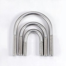 Staffa tonda in acciaio DIN 3570 forma A - acciaio inox V2A con filettatura - staffa a U staffa per tubi