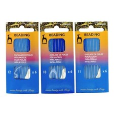 Bundle of 3 Packs 18 Total Pony Beading Needles Size 10, 11  12 BSND-CMB03