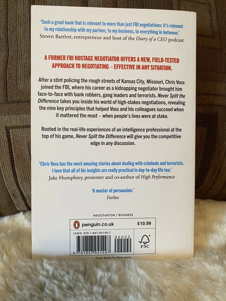 Never Split the Difference(Paperback)-ByChris Voss  Free Shipping New Other - Image 2 of 2