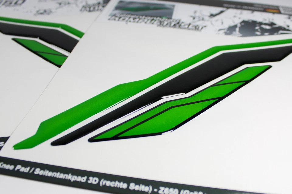 Lackschutz Seitentankpad Motorrad Aufkleber kompatibel für Kawasaki Z650 grün - Bild 4 von 4
