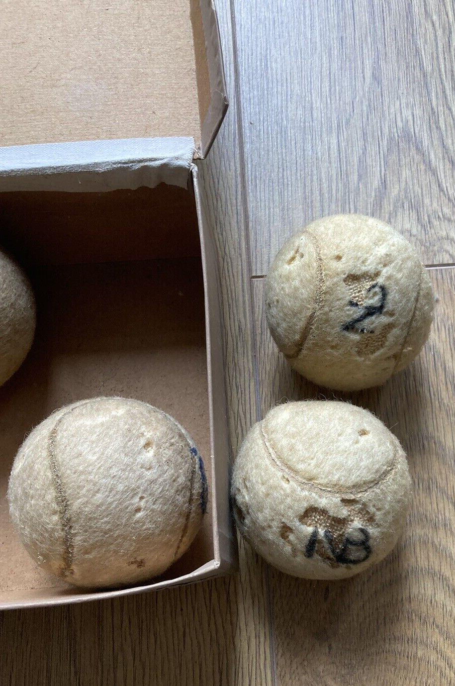 1950 Slazenger Vintage Tennis Ball Box, with 6 Balls, made in England! 10