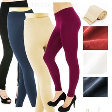 Womens FLEECE LINED HIGH WAIST Thermal THICK Winter FOOTLESS Leggings Tigh