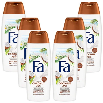 6x 250ml Fa Coconut Milk Duschcreme pflegend frisch Kokosnuss Extrakt Kokosduft - Bild 1 von 4