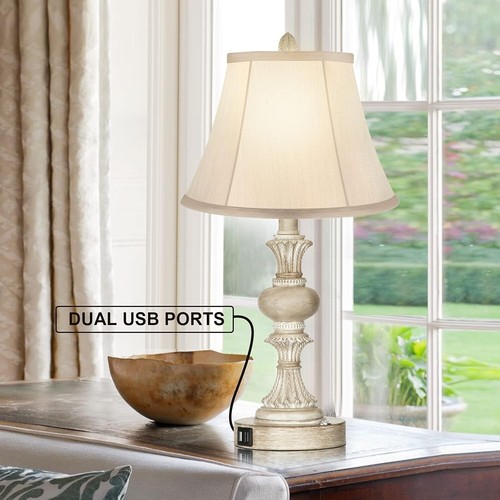 3-Way Dimmable Touch Control Lamps Set with Faux Silk Shade - USB Friendly - Picture 5 of 10
