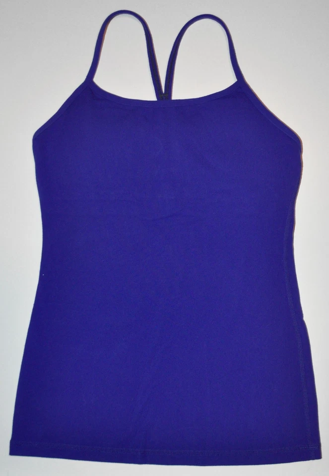 Camiseta sin mangas de entrenamiento para mujer Lululemon azul oscuro espalda cruzada (ish) talla 4 EXCELENTE Foto 4 de 4