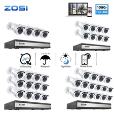 ZOSI 16CH 5MP Lite DVR 1080P HD Home Security Camera System 80ft Night Vision