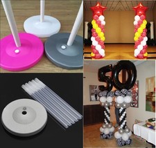 2 Sets Balloon Column Arch Base Upright Pole Display Stand Kit Wedding Party USA