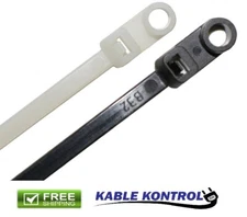 Kable Kontrol Mounted Head Cable Ties - Heavy Duty - 50 Lbs Test - 100 Pcs