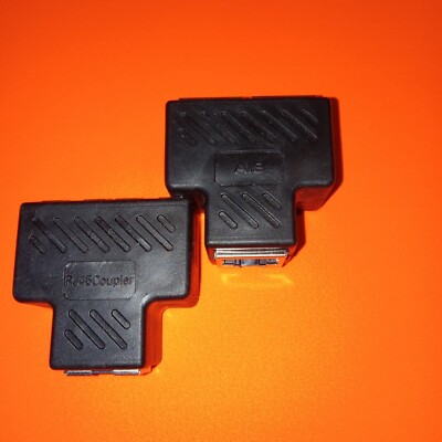 X2  RJ45 Splitter Connectors Adapter 1 to 2 Ethernet Coupler Double lot of (2)