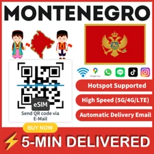 [eSIM] Montenegro SIM e-SIM card Travel Sim card Tarjeta eSIM Dato Data only 🛜A