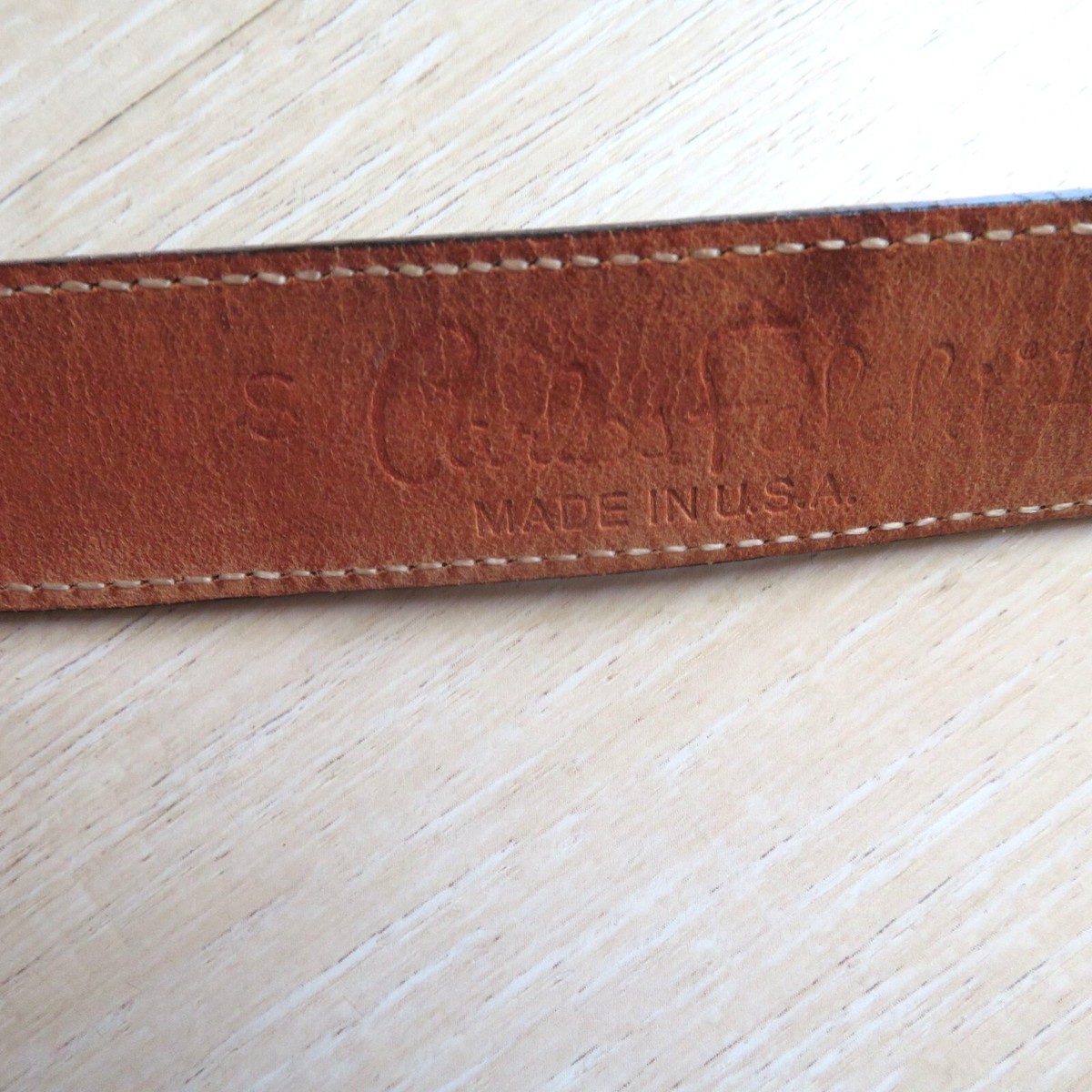 Ceinture Femme Carlos Falchi Vintage - Cuir Noir Et Bleu - Taille S/M - Occasion