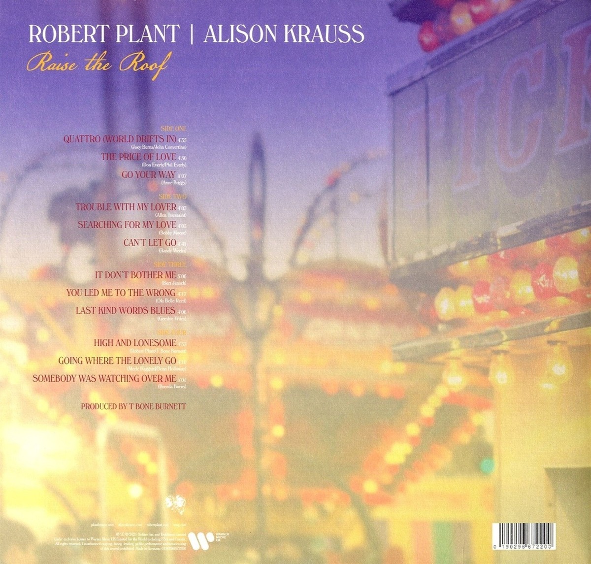 ROBERT PLANT & ALISON KRAUSS Raise The Roof Warner Music 2x