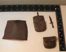 VTG. Marx Johnny West Thunderbolt Brown HORSE Blanket Bags Knife Buckskin Lot