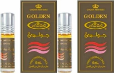 GOLDEN By Al Rehab  6ml Oil Perfume non Alcohol Attar Concentrated 2 BOTTLES