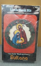 Sultana Latch Hook Rug Kit HOLY FAMILY WREATH 24" Round No. 79105 - NEW 