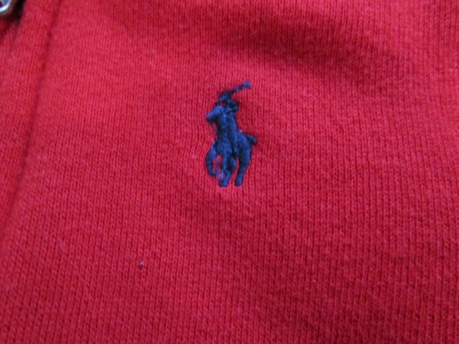 Polo Ralph Lauren rossa felpa full zip con cappuccio blu pony unisex bambino 3 mesi