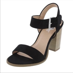 dusty blue block heels