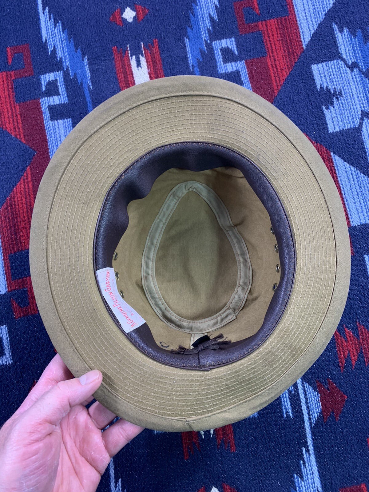 Vintage CC Filson Tin Cloth Packer Hat Waxed Cotton C… Gem