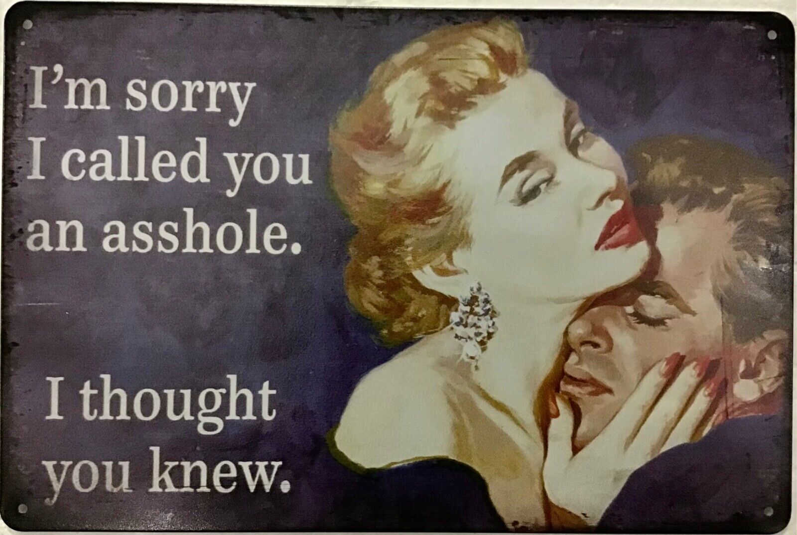 TIN SIGN 8x12 Funny sorry butthole husband wife boyfriend ...