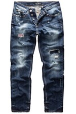 Herren Jeans Regular Straight Fit Denim Hose Destroyed R7984
