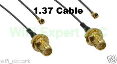 2X 1.37 U.FL Mini PCI to RP-SMA Pigtail Antenna WiFi Cable 10 Inches (25cm) USA