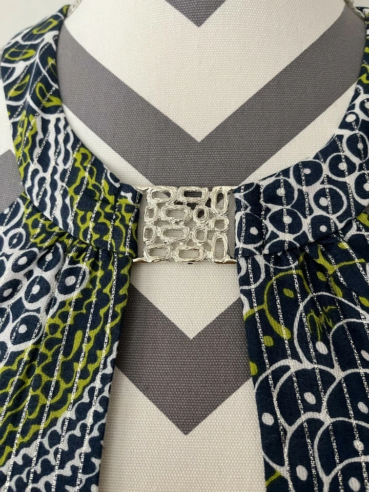 Camiseta sin mangas Trina Turk Halter talla 0 club vacaciones verano brillo verde azul nuevo sin etiquetas Foto 3 de 4