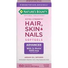 Nature's Bounty Hair Skin & Nails Biotin Hair Growth Supplements 150 Soft gels