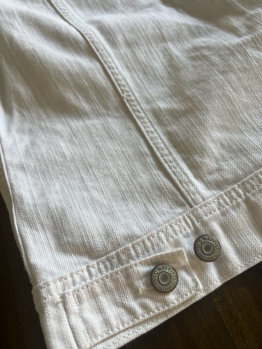 Old Navy Stretch White Long Sleeve Button Up Denim Jacket Women's Size S NWT - Picture 12 of 14