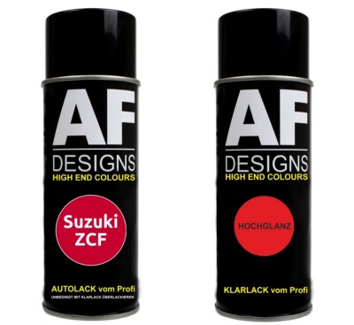 Autolack Spraydose Set  Suzuki ZCF Bright Red 5 Basislack Klarlack Sprühdose 400