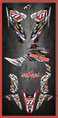 Yamaha YFZ 450R 2014 AND UP ATV QUAD SEMI CUSTOM GRAPHICS KIT Team CW