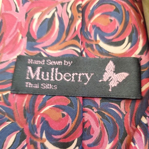 3Ntc Mulberry Neck Tie100% Silk Rose Floral Abstract Multicolor Made in USA  - Picture 3 of 5