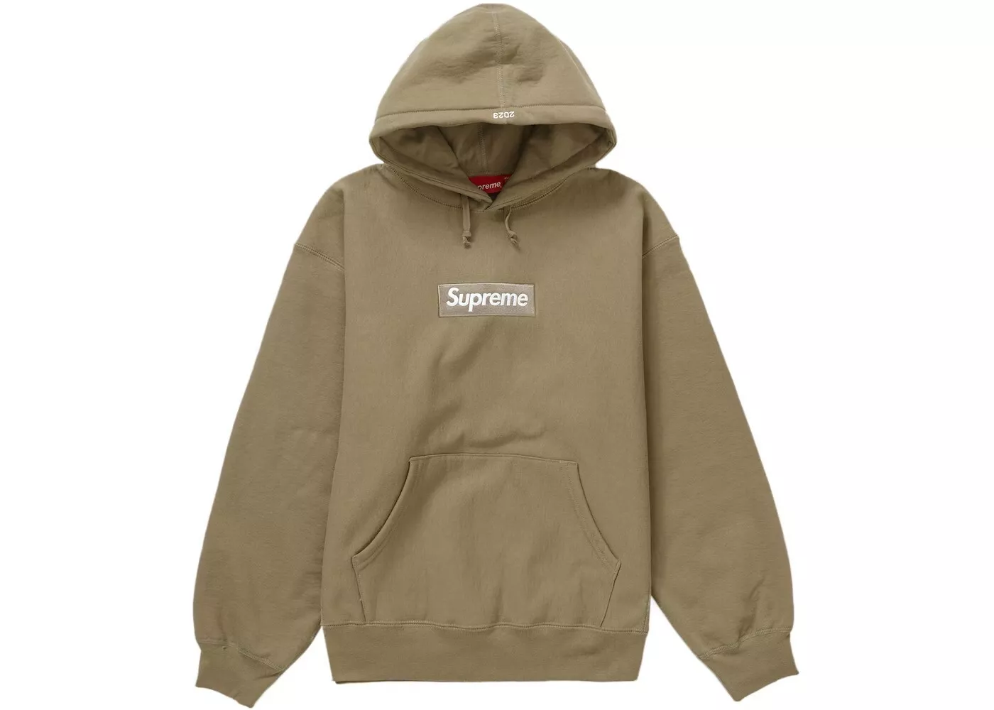 Sweat à capuche logo Supreme Box (FW23) sable foncé taille S   envoi rapide !